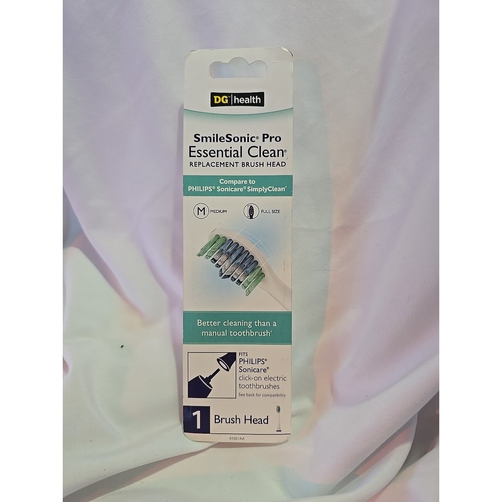 SmileSonic Pro Electric Toothbrush Head Fits Philips Sonicare White 1 Brush Head